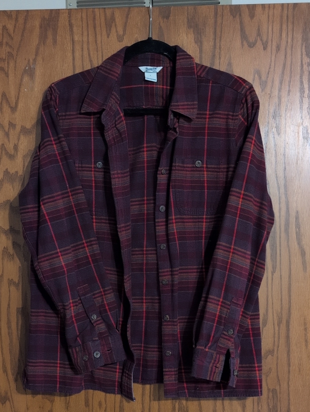 Burgundy Plaid Button-Up Flannel